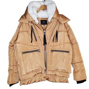 7 For All Mankind Jacket with Sherpa Lined Hood Size Medium NWT